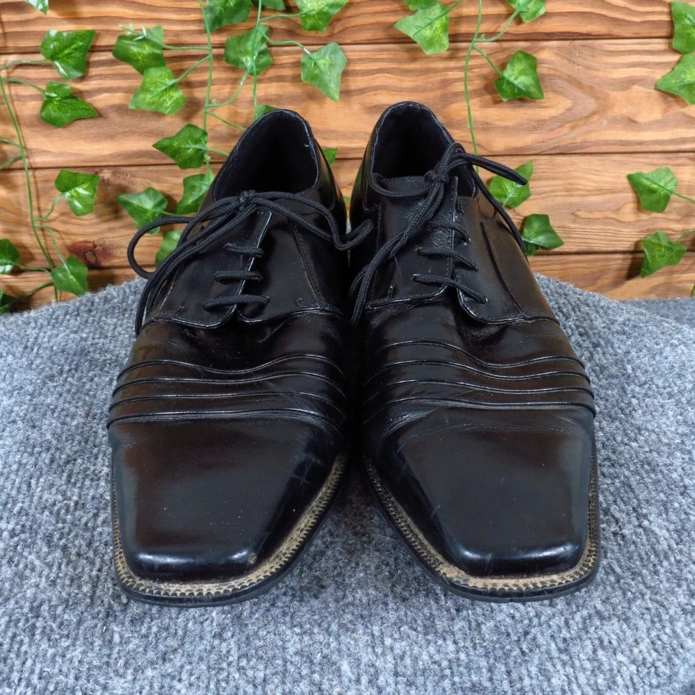 Stacy Adams Raynor Mens Oxford Size‎ 11 Formal Dress Shoes Black Leather Pleated
